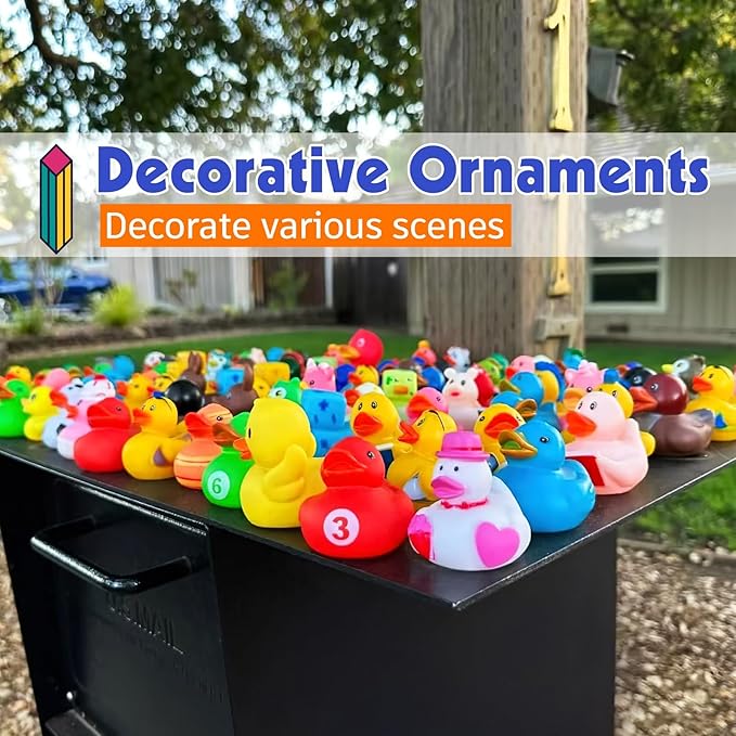 30 Pack Rubber Ducks in Bulk, Random Assortment Mini Rubber Duckies, Bulk Party Favors for Kids, Bath Toys for Toddler, Suitable for Cruise Ship & Jeeps Ducking