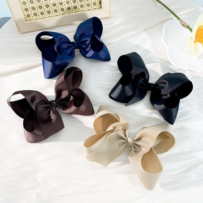 20PCS 4.5inch Layered Grosgrain Ribbon Hair Accessories, Oaoleer Alligator Clips and Barrettes for Baby, Toddler, and Teen Girls (Style-D)