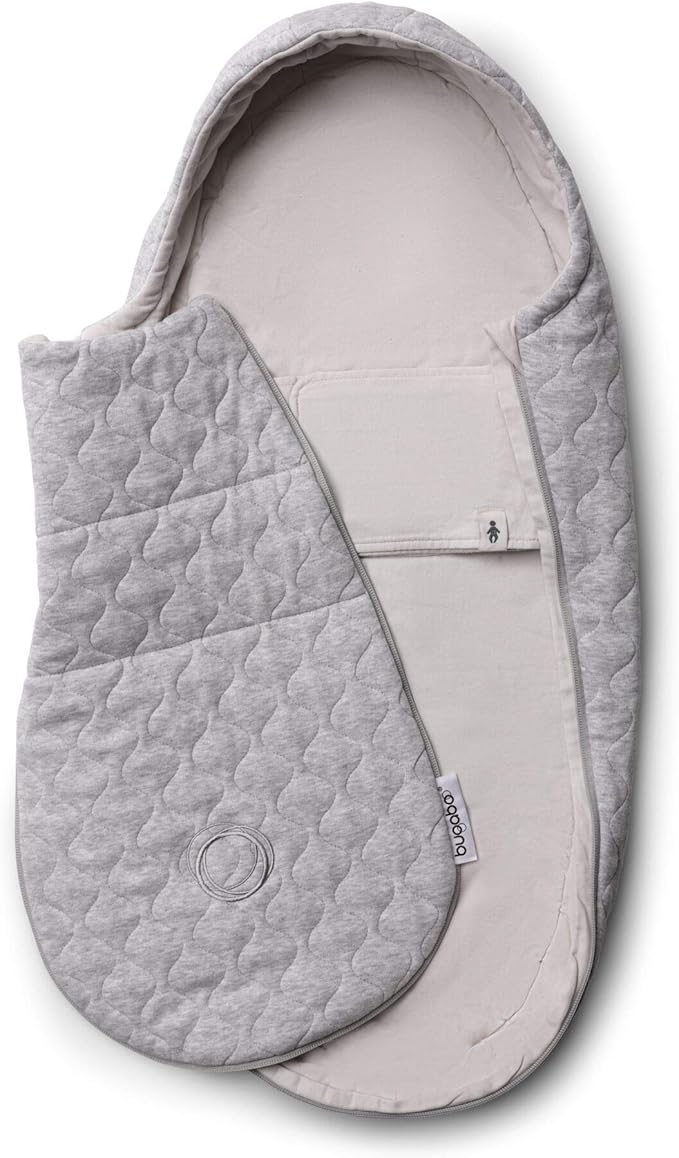 Bugaboo Newborn Inlay - Footmuff Suitable from Birth up to 6 Months - Light Grey Melange