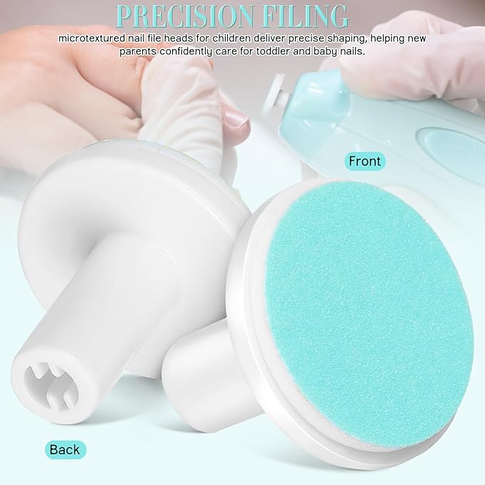 30pcs Baby Nail Trimmer Replacement Pads, Electric Baby Nail Grinding Heads for Standard Electric Kid Trimmer, File Replacement Pads for Kids 12 Months Up