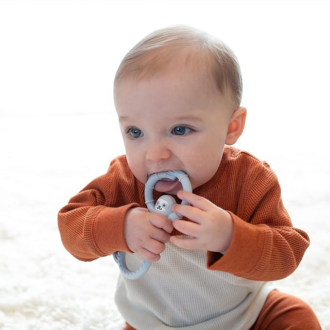 Dr. Brown's Flexees Teether, Blue Sloth, Soft 100% Silicone Baby Teether, BPA Free, 3m+, 1 Pack