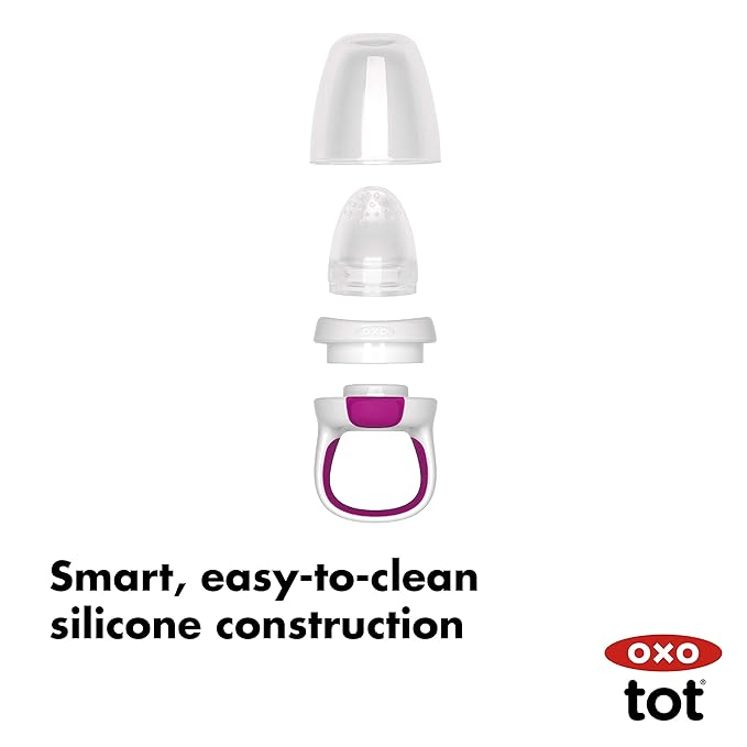 OXO Tot Silicone Self-Feeder 2 Pack Teal/Pink