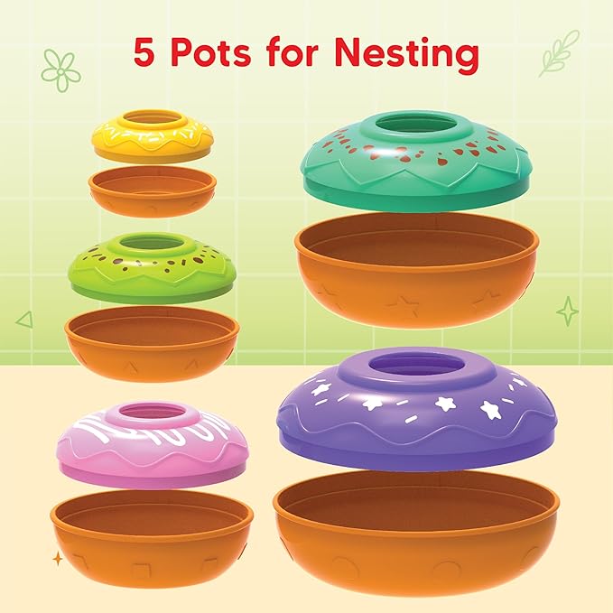 Imagimake Nesting Doughnuts | Leaps & Bounds Baby Toys for 12+ Months | Learning Toys for 1+ Year Old Toddlers and Infant | 2-in-1 Play & Learn | Montessori Baby Toy | Birthday Gifts for 1 Year Old