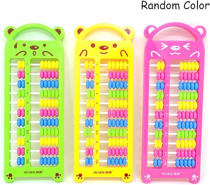 Honbay Cartoon Bear 11 Digits Plastic Chinese Abacus Soroban Arithmetic Tool Calculating Tool, Random Color
