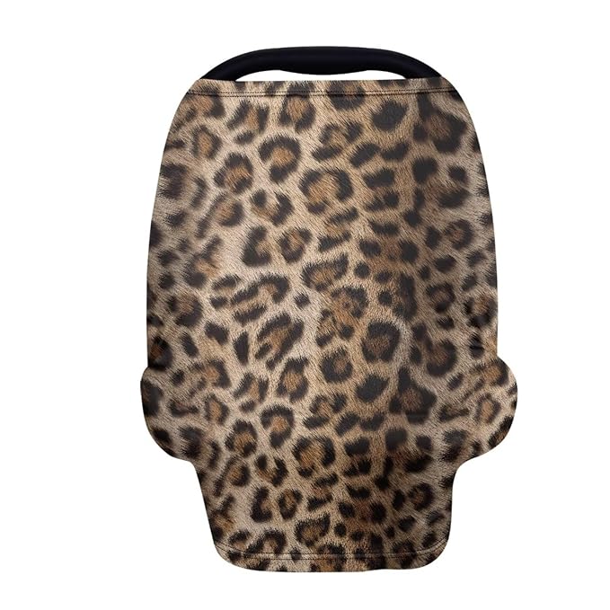 Forchrinse Cheetah Baby Car Seat Canopy Soft Nursing Breastfeeding Cover Stroller Cover Baby Car Seat Cover for Boys Girls