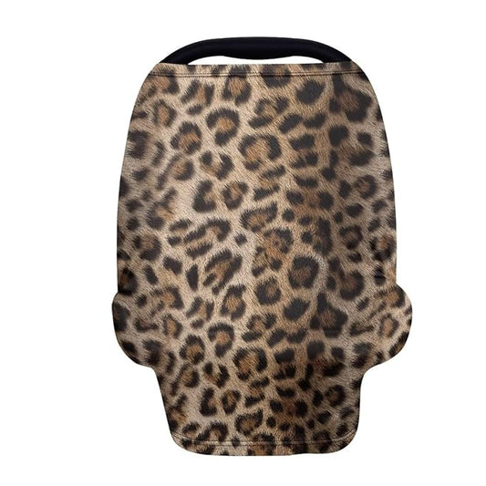 Forchrinse Cheetah Baby Car Seat Canopy Soft Nursing Breastfeeding Cover Stroller Cover Baby Car Seat Cover for Boys Girls
