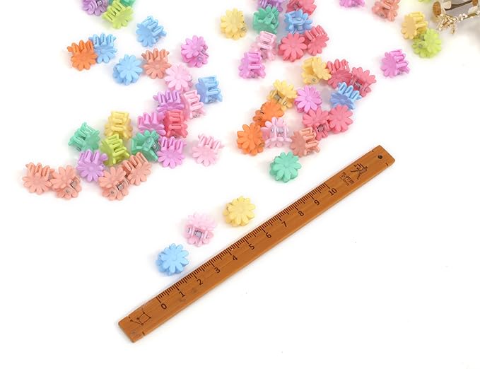 50 Pcs Colorful Mini Hair Claw Small Hair Clips Clamps Hair Accessories for Baby Girl Decorative Bun Tiny Hair Clips (Set-A)
