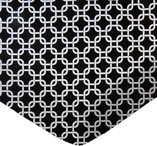 SheetWorld Baby Fitted Large Pack N Play Sheet 29.5 x 42 inches, 100% Cotton Woven Sheet, Unisex Boy Girl, Black Links, Made in USA