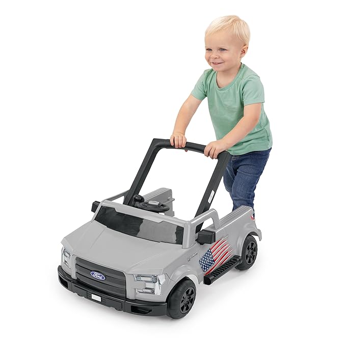 Bright Starts Ways to Play Walker - Ford F-150, All American, 4-in-1 Walker for 6 Months and Up, 2 Can Play At Once