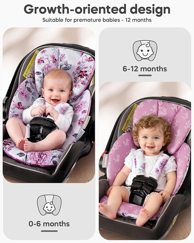 Infant Car Seat Insert for Newborn，Preemie Newborn Infant Insert, Newborn Car Seat Insert Head Body Support for Stroller, Baby Swing, Rocker, Bouncer, Bassinet, 2-in-1 Reversible