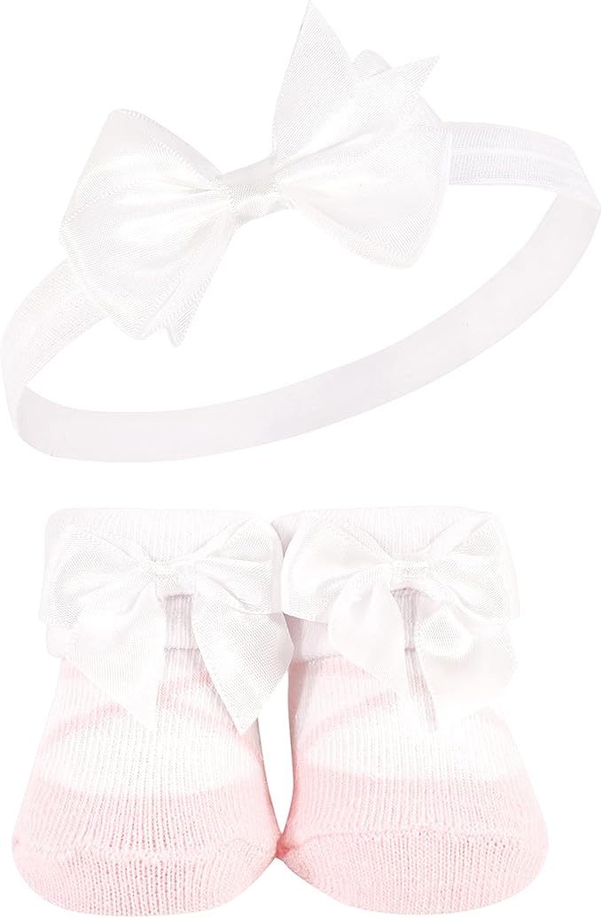 Hudson Baby Girl's Headband and Socks Giftset