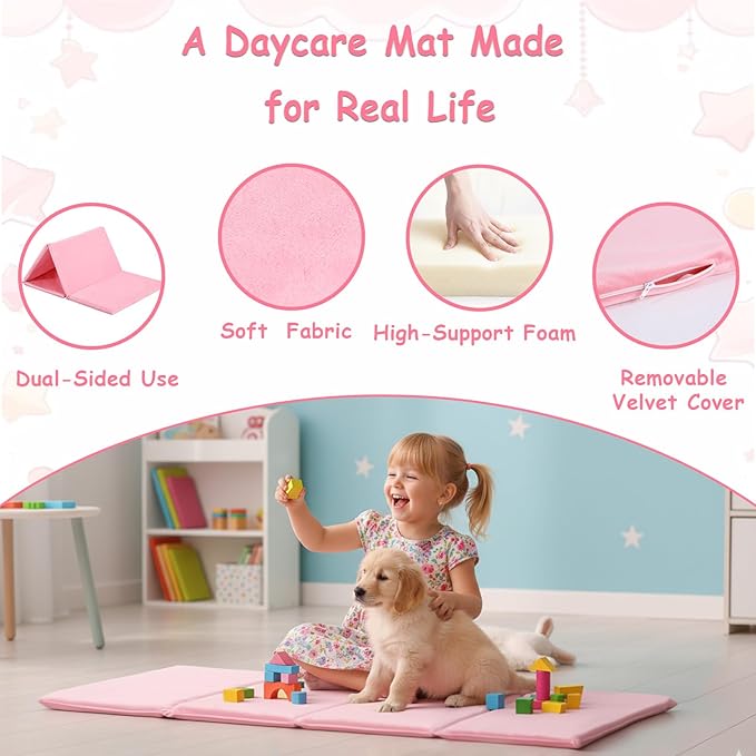 Tiita Kids Nap Mat, Foldable Play Mat, Sleeping Pad