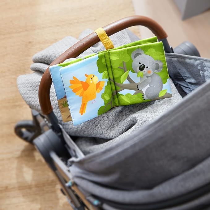 HABA Koala Fabric Book - Meet The Animals Downunder! - Attaches to Crib & Car Seat