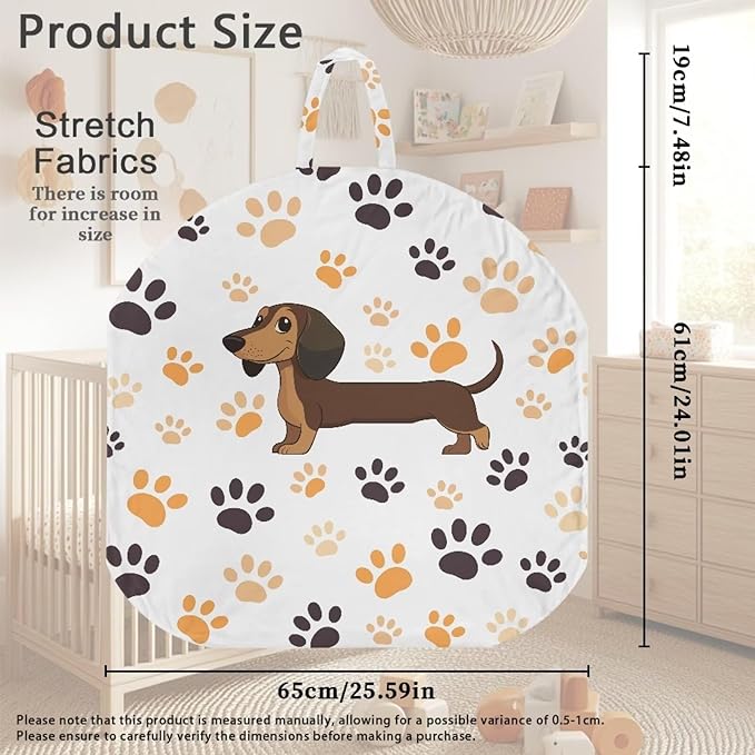 Cartoon Dachshund and Paws Baby Lounger Cover Lounger Cover for Boys Girls Comfy Fit Infant Lounger for Baby, Infant Removable Slipcover Breathable and Reusable