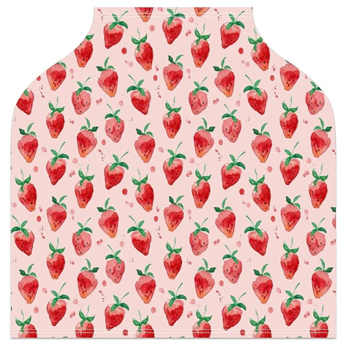 Baby Car Seat Stroller Covers Strawberry Fruit Summer Nursing Cover Breastfeeding Scarf Soft Breathable Stretchy Infant Car Canopy Coverage Carseat Cover for Boys and Girls Multi Use