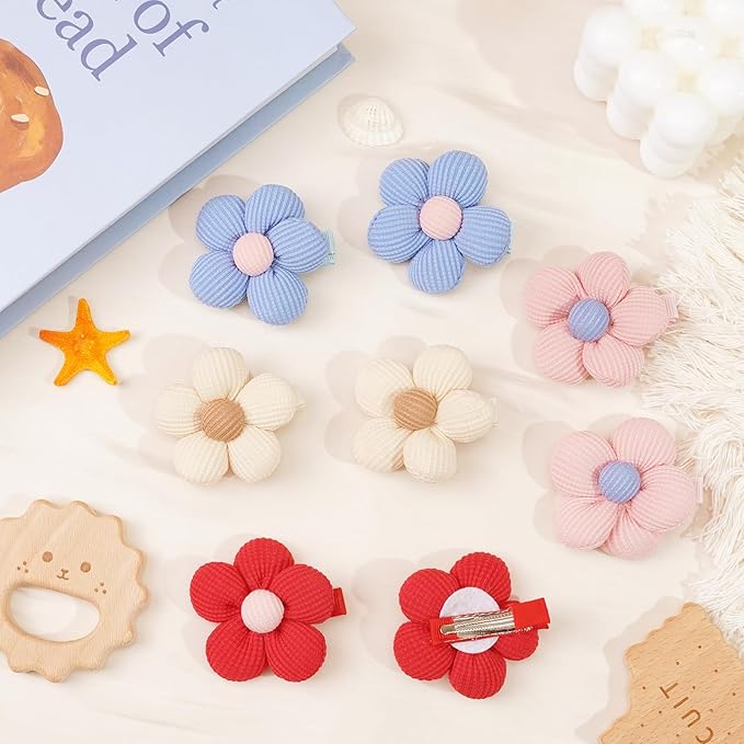 CÉLLOT Flower Hair Clips,10 Pcs Non-Slip Flower Bows Alligator Clips Hair Accessories for Girls Toddlers Teens and Women