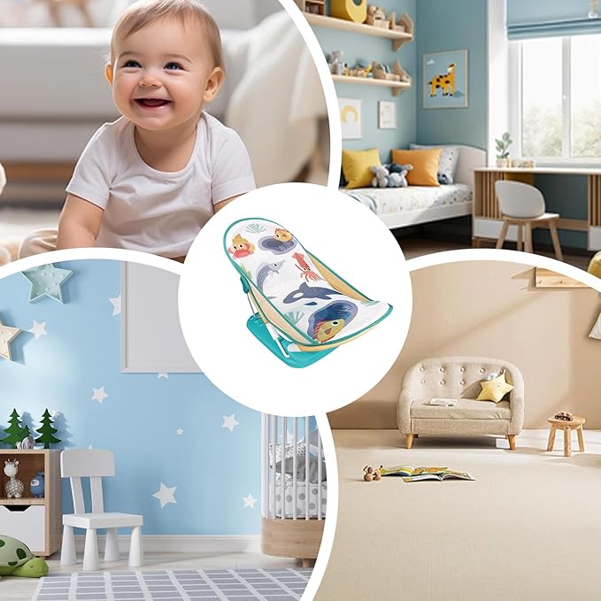 Foldable Toddler Bather - Bathtub Foldable Toddler Bath Bather Seat | Foldable Baby Bather with Bath Stand | Toddler Folding Shower Rack for Bathtub Counter Sink Bathroom