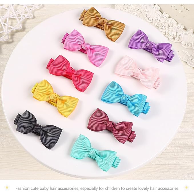 Baby Hair Clips 60 Colors Baby Girls Fully Lined Baby Bows Hair Pins Tiny 2" Hair Bows Alligator Clips for Baby Girls Infants Toddlers Multicolor