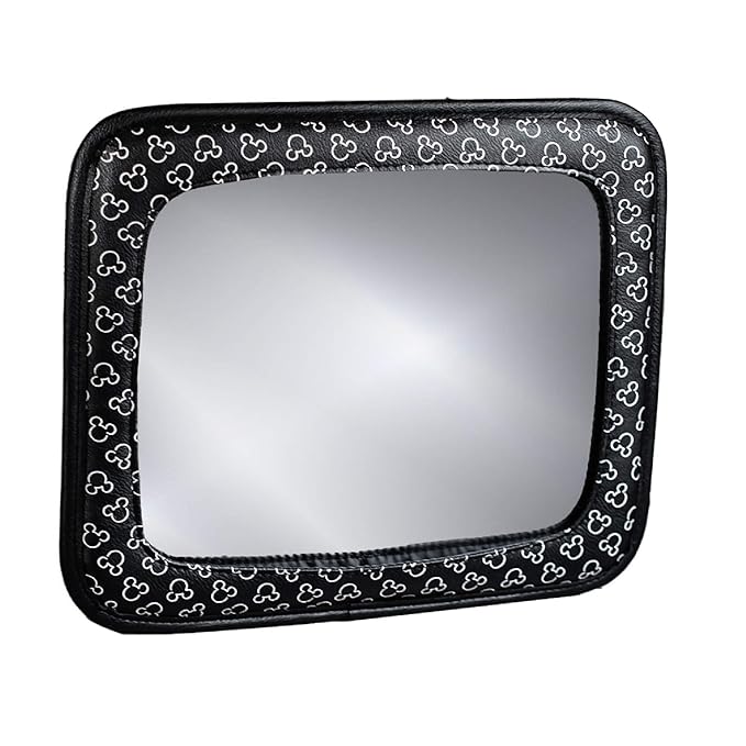 Disney Baby by J.L. Childress Rear View Baby Car Seat Mirror - Rear Facing Infant, Toddler, or Child, Travel Essentials, Shatterproof & Extra Clear, Adjustable, Universal Fit - Mickey Mouse