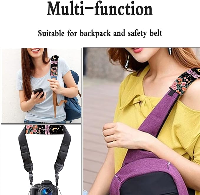 Moon Butterfly Shoulder Pads for Car Seat Straps Car Seat Belt Covers Pack of 4 Auto Seat Shoulder Protector Belt Cover Pad for Women Kids Seatbelt Cushion Car Interior Accessories