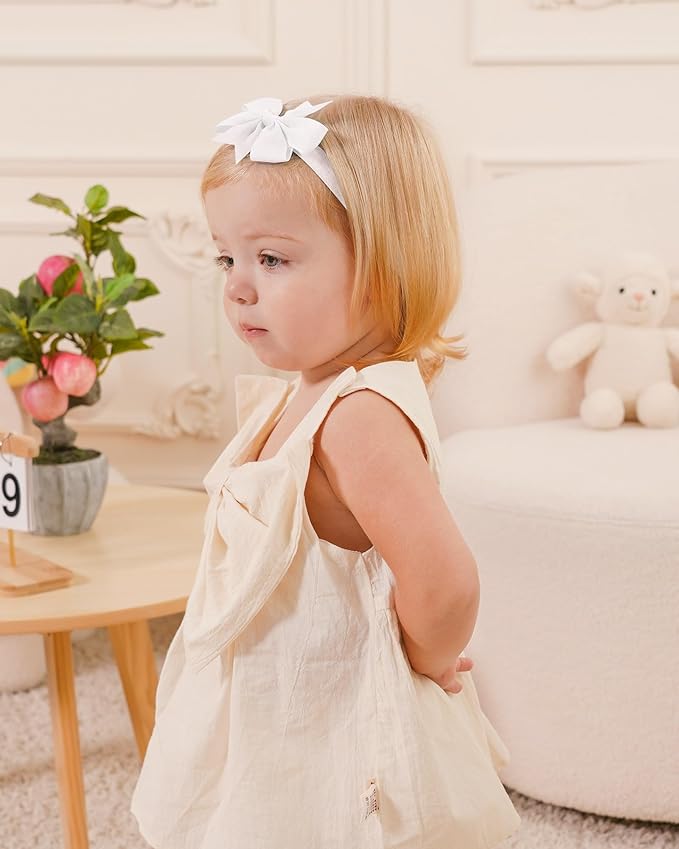 jollybows 40pcs Baby Girls Grosgrain Ribbon Hair Bows Headbands 3" Hair Band Hair Accessories for Infants Newborn Toddler (3- Natural Multi-colored)