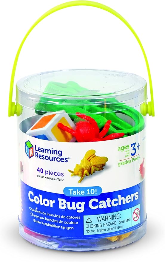 Learning Resources Take 10! Color Bug Catchers, Fine Motor Skills, For 2-4 Players, Ages 3+