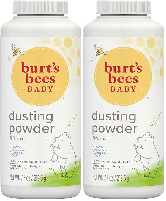 Burt's Bees Baby Dusting Powder,100% Natural Origin Baby Powder Talc-Free,7.5 oz. Bottle,(Pack of 2)