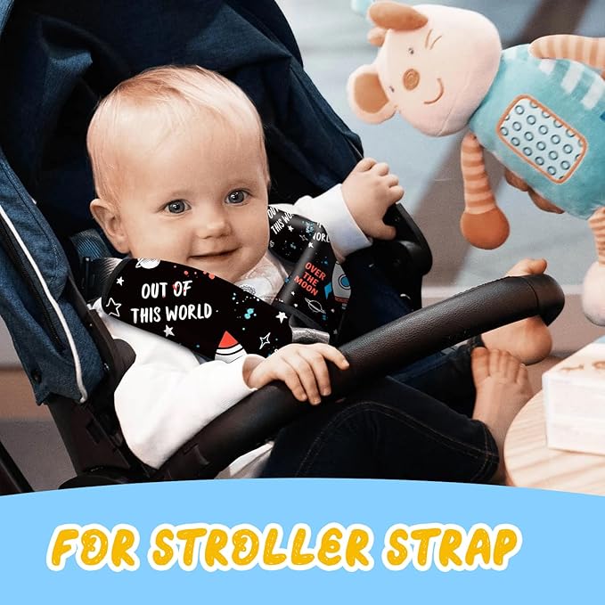 Akkya 2 Pack Seat Belt Cover Pad, Seatbelt Cushion Car Seat Strap Pads for Kids Cute Rocket Carseat Stroller Shoulder Strap Protector Accessories