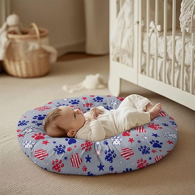 Newborn Lounger Cover, Soft Newborn Lounger Cover Removable Nursing Pillow Slipcover Breathable Baby Lounger Slipcover for Boys Girls Rabbit Design
