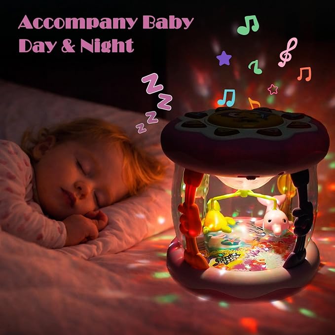 Baby Toys 0-6 Months, Newborn Aquarium Ocean Rotating Projector Music Light Up Toy, Tummy Time Infant Toys for 0-3 4 5 6 7 8 9 10 11 12 Months, Crawling Toys for 1 Year Old, Baby Birthday Shower Gifts