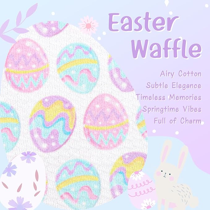 YanJie 7" Easter Headbands Egg Bows Headbands Girls Newborn Infant Nylon Hairbands Bunny Headband Easter Hair Accessories White Purple Party Costume