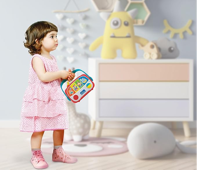 Clementoni Baby Radio - Electronic Music Toy with Animal Sounds, Light & Melodies - Educational Toy to Promote Perception & Motor Skills - For Toddlers from 6 Months - 17525