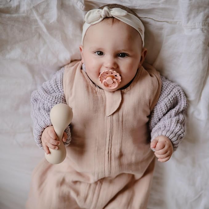 FRIGG Natural Rubber Baby Pacifier 4-Pack Sunset Bliss | Made in Denmark | BPA-Free (0-6 Months)