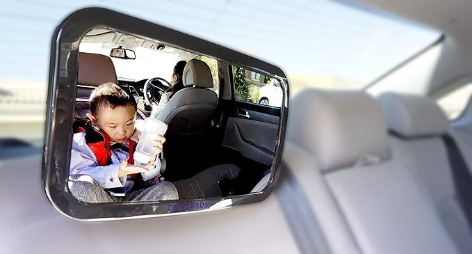 Baby Backseat Mirror - Safely View Infant in Rear Facing Seat - Full 180-degree view of your Newborn from your rear-view mirror