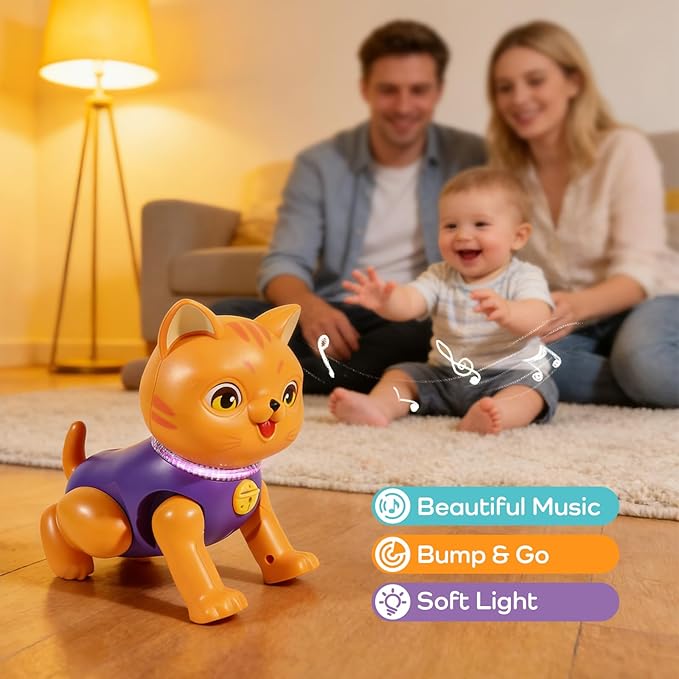 Crawling Baby Toys, Fun Tummy Time Toy for Toddlers with Music and Light, Interactive Walking Moving Sensory Toys for Infant Baby Girls and Boys, Birthday Gifts for Kids Boy Girl 3 4 5 6 7 8 Years