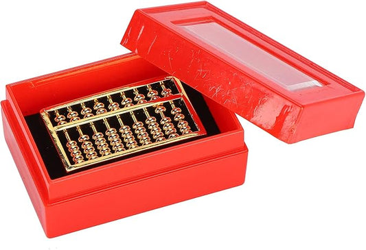 Mini Brass Abacus 9 Gears Chinese Math Calculating Tool Brass Ornaments for Kids Adult Collection Decoration 1.8 * 1in