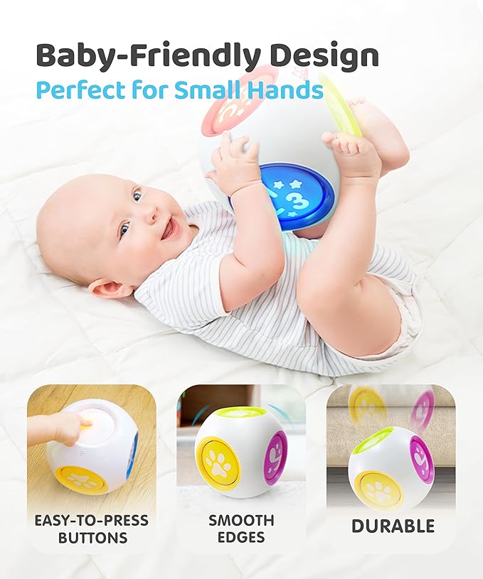 BEST LEARNING Learning Cube – Montessori Learning Cube for Babies 6–12 Months & Toddlers 1–3 – Musical Sensory Activity Cube with Lights & Sounds – Early Development Educational Toy
