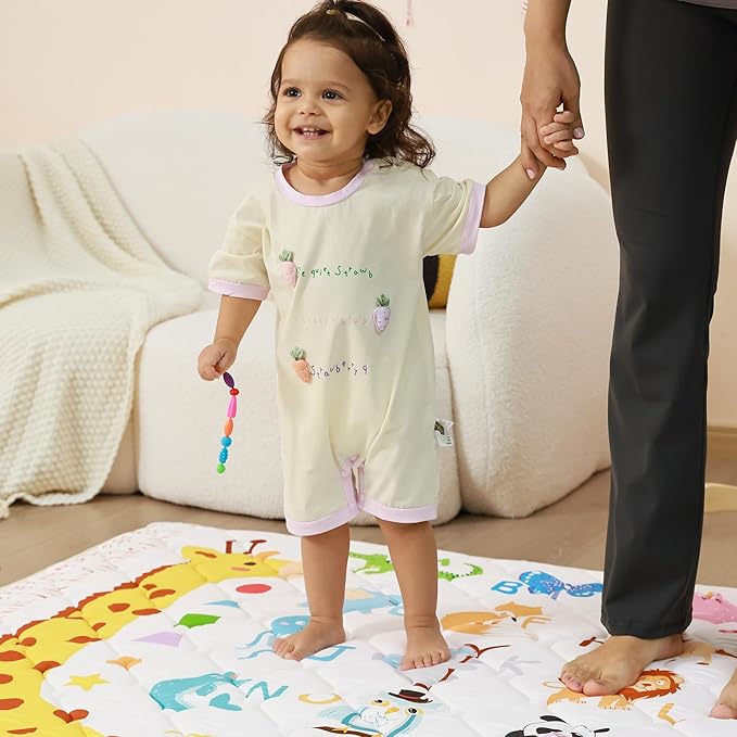 Baby Play Mat, Extra Large&Thick Baby Mat for Floor, 50 x 50 Play Mat for Baby， Foldable Padded Baby Floor Mat