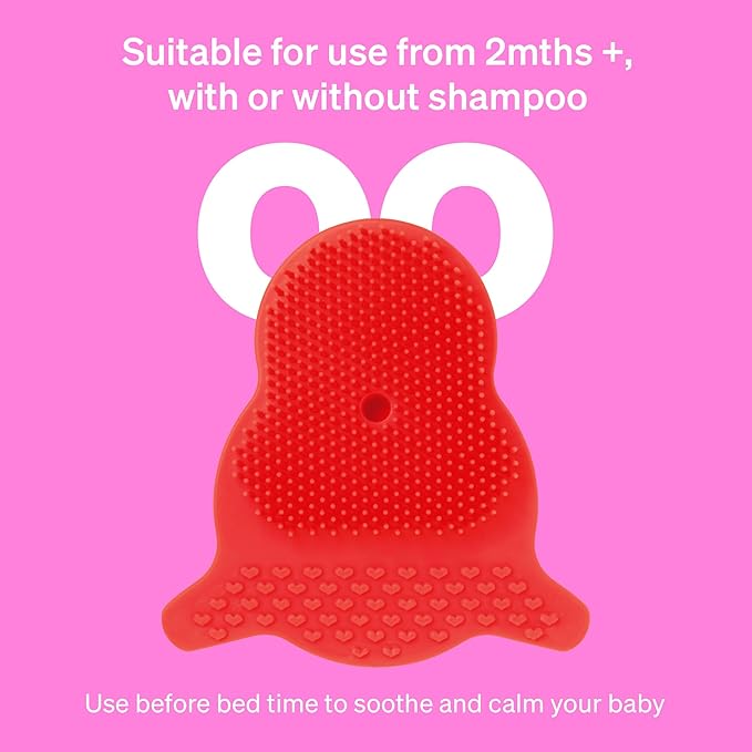 Cradle Cap Brush for Babies by Love Noobs, Baby Cradle Cap Treatment, Pack of 2, Non-Toxic Toddler Cradle Cap Comb, with Suction Cup to Easily Hang to Bathroom Wall, Infant Eczema Treatment