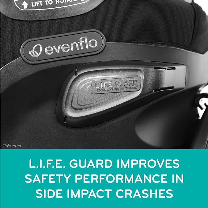Evenflo Revolve360 Extend Convertible Car Seat with 360 Degree Rotation, Extended Rear-Facing, Forward-Facing, Booster Mode, and Secure Latch Install, Rowe Pink