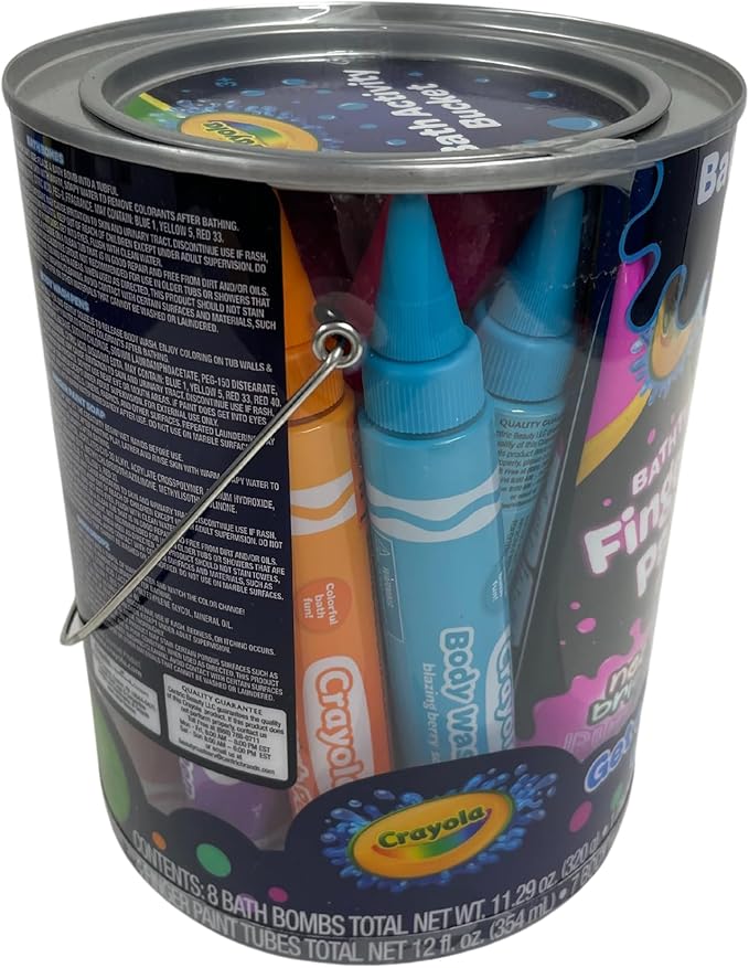Crayola Bath Activity Bucket, 30 Piece Neon Set