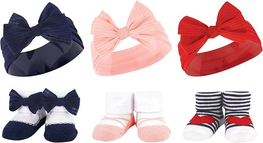 Hudson Baby Girl's Headband and Socks Giftset