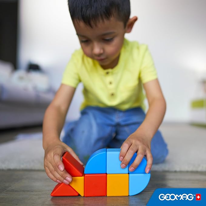 Geomag Magicube 9pcs Magnetic Blocks - Magnetic Building Blocks for Toddlers 1-3, Montessori Toys for 1+ Year Old, Autism Sensory Product, Magnets for Kids
