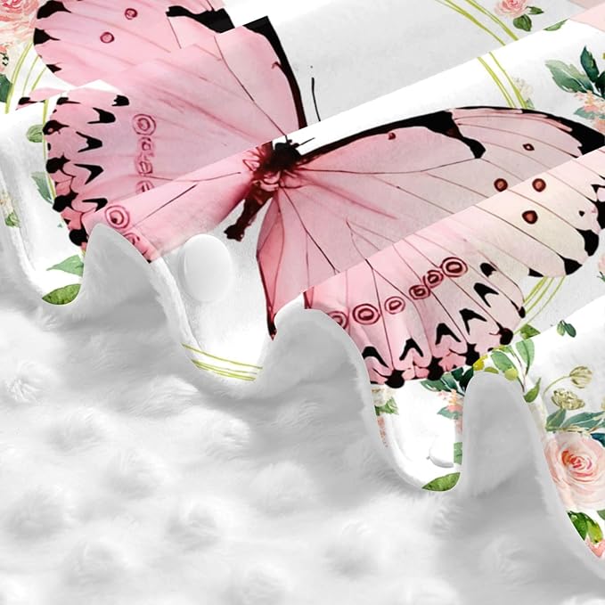 Personalized Baby Car Seat Canopy for Babies with Name, Custom Butterfly Stroller Car Seat Covers for Girls, Minky Nursing Carseat Cover for Breastfeeding, Car Seat Canopies for Newborn