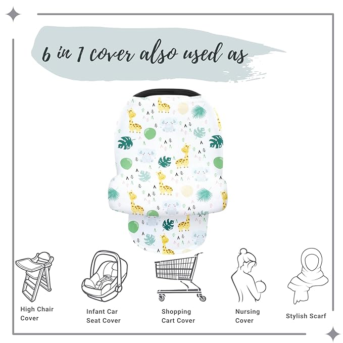 Nursing Cover for Newborn Breastfeeding Multi Use Infant Stroller Canopy Unisex Baby Car Seat Cover for Baby Boy and Girl (White)