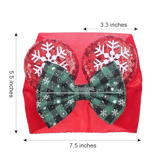 JIAHANG Baby Girl Mouse Ears Turban Headband, Velvet Hair Bow Headwrap, Wide Hairband for Newborn Infant Toddler, Fashion Headwear Party Supplies