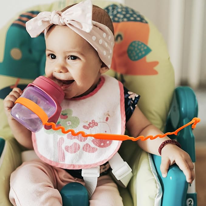 Toy Straps for Baby, Silicone Toy Straps for Stroller, Toy Safety Straps for Toy, Sippy Cup Straps, Adjustable Toy Holder for Stroller, High Chair - BPA Free (A-multi-5pk)