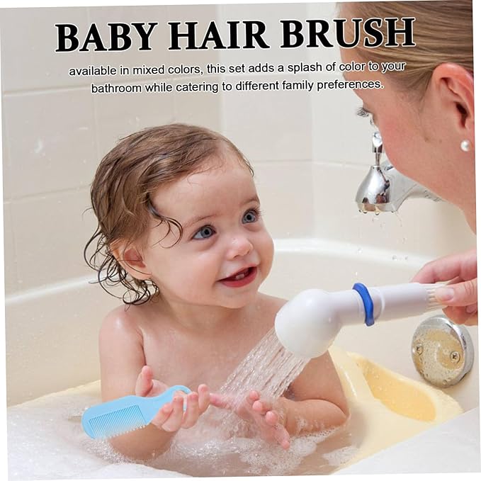 VICASKY 5sets Bath Brush and Comb Newborns Toddlers Soft Bristle Hairbrush and Cradle Cap Treatment Gentle Scalp Massage Tool