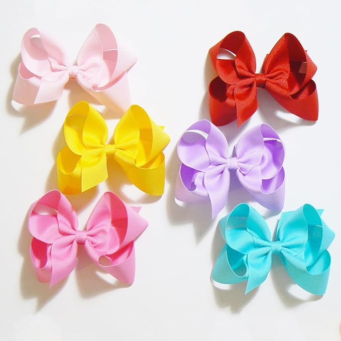 30PCS Big 6 Inch Hair Bows for Girls Grosgrain Ribbon Toddler Hair Accessories with Alligator Clips for Toddlers Infants Girls Kids Teens