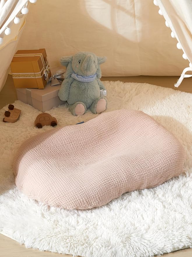 TILLYOU Muslin Baby Lounger Cover, 100% Cotton Newborn Lounger Cover, 2 Pack Baby Nest Slipcover for Boys Girls, Cover Only, Grey Brown and Light Brown